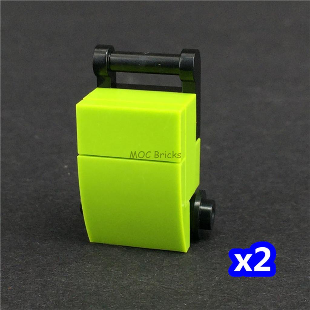 MOC Bricks Utensil Travelling Bag Luggage Handbag For 4cm Figure Mini Dolls Building Blocks Accessories Kids Toys Girl Gift