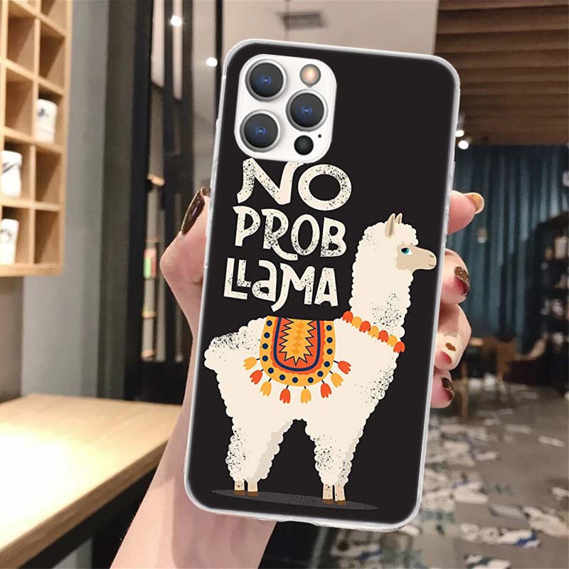 Lama Llama Alpacas Soft Phone Case For iPhone 16 15 14 13 12 11 Pro Max X XR XS 7 Plus 8 + SE 2020 Pattern Customized Cover 14 1