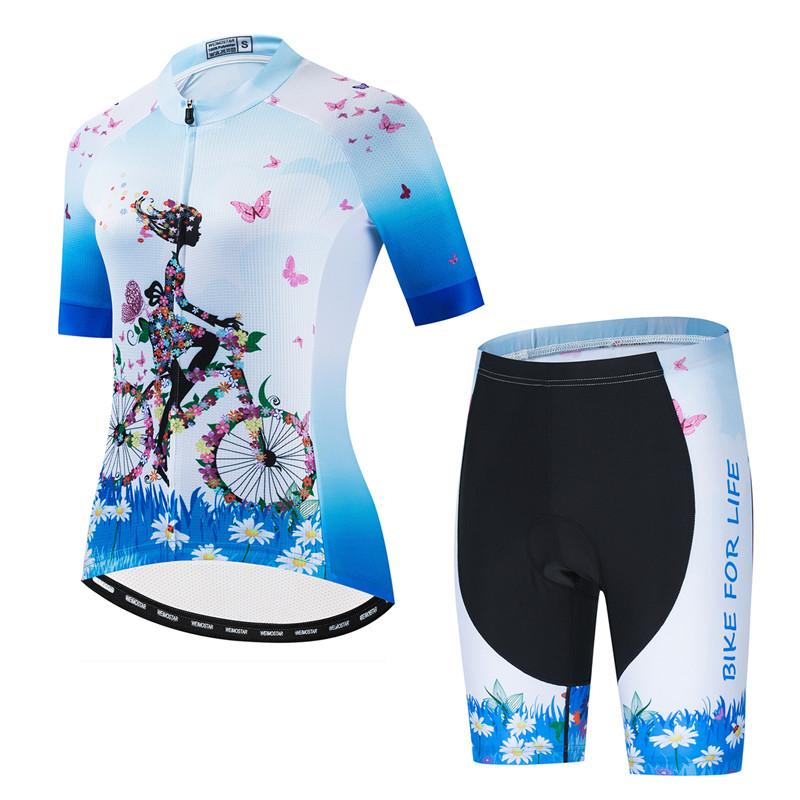 Weimostar Pro Team Abbigliamento da Ciclismo Set Maglia da Ciclismo da Donna Traspirante Abbigliamento per Mountain Bike Uniforme Estiva per Bici Ropa