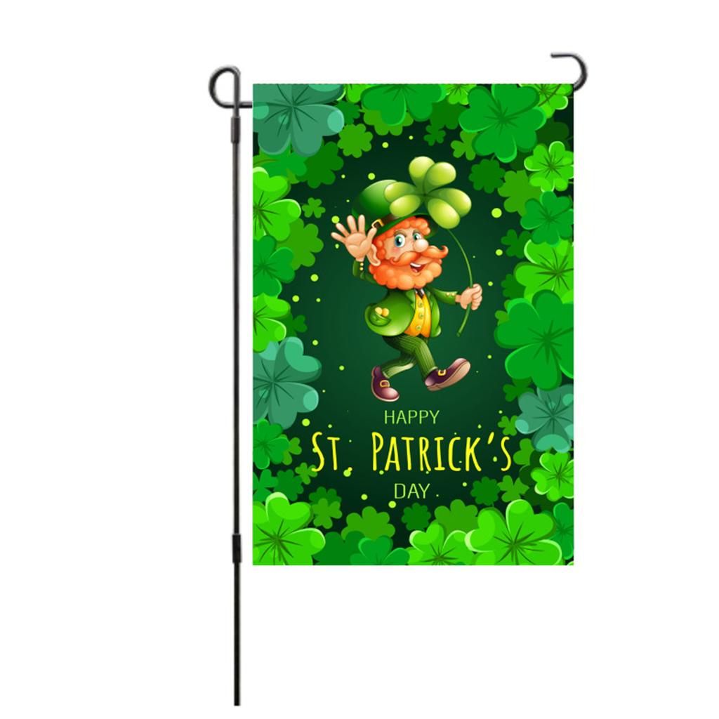 St. Patricks Day Gartenflagge, exquisite dekorative doppelseitige Gartenflagge für Terrasse, Veranda, Balkon, Bac