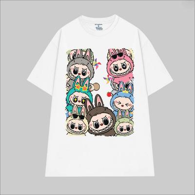 2025 New Summer Labubu Anime Short-Sleeved Women's T-shirt Casual All-Matching Tops