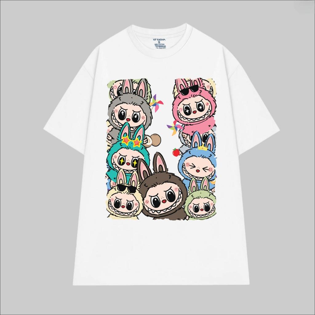 2025 New Summer Labubu Anime Short-Sleeved Women's T-shirt Casual All-Matching Tops