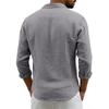 New Men's Solid Color Long Sleeve Shirt Linen Cotton Shirts Trend Plus-size Lapel Collar Casual Lightweight Beach Tops
