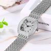 Popular and stylish diamond analog watch for men and women, featuring a stainless steel strap, square design, and a waterproof silver finish. Perfect