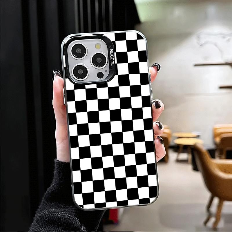 Retro Classic Chess Board Grid Shockproof Phone Case for iPhone 17 Air 16 16E 15 Pro Max 14 Plus 13 Mini 12 Back Cover Anti Fall