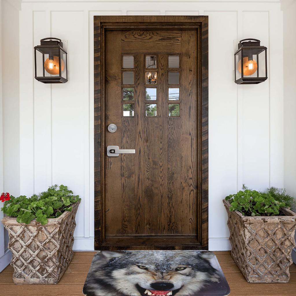 1PC Wolf Pattern Kitchen Rug Non-Slip Door Mat Pop Design Bathroom Rug Bath Mat Carpet for Home Sink Laundry Decoreeree