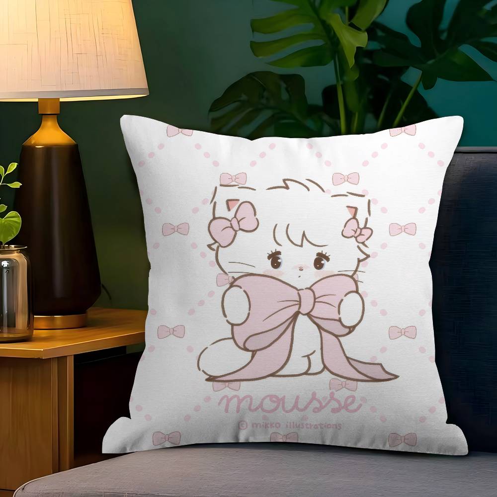 Cute M-Mikko I-Illustrations Pillow Cover Sofa Cushion Cover Home Room Decoration Children Gift