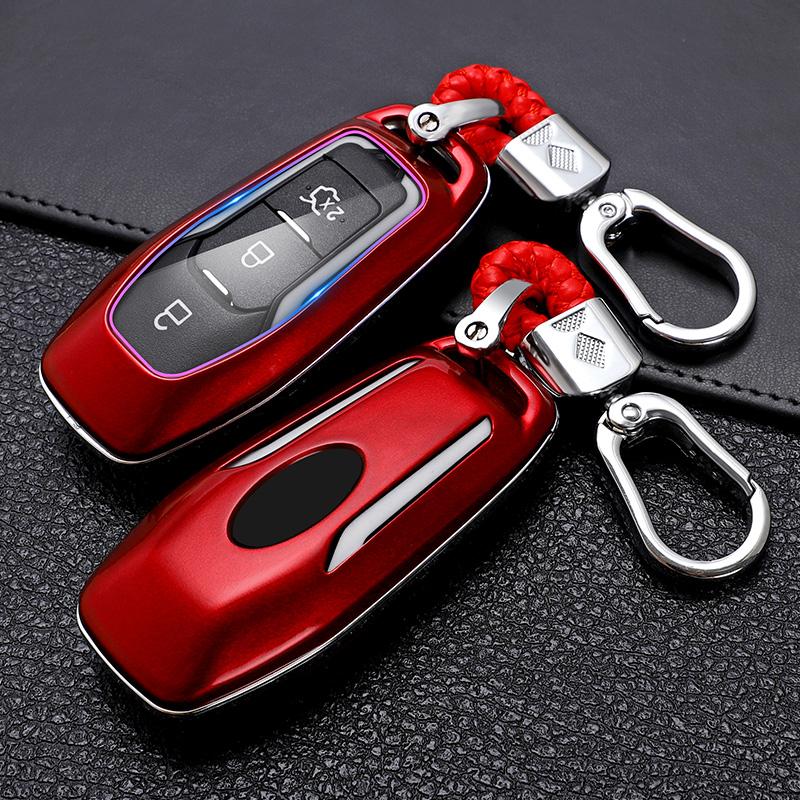 KIGQ3 New Carbon Fibre Car Key Cover Case For Ford Fusion Mondeo Mustang F-150 Explorer Edge 2015 2016 2017 2018 Car Accessories