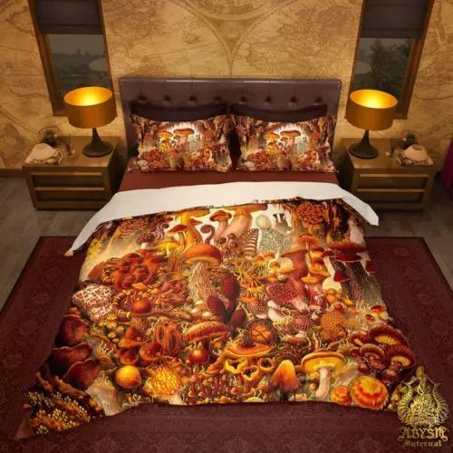 Psychedelic Mushrom Soft Duvet Cover Beding Set Decoration Gift Suitable for Children Young Boys Young Girls Plus Adult Peoples Soft Plus Breathable