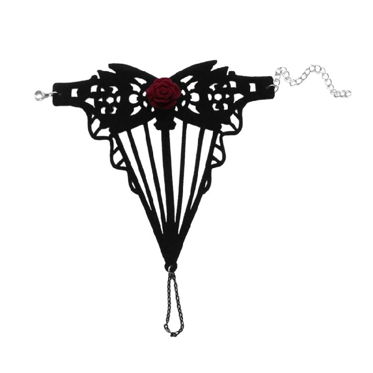 Готический черный кружевной браслет-бант стимпанк вампирский браслет на запястье 1