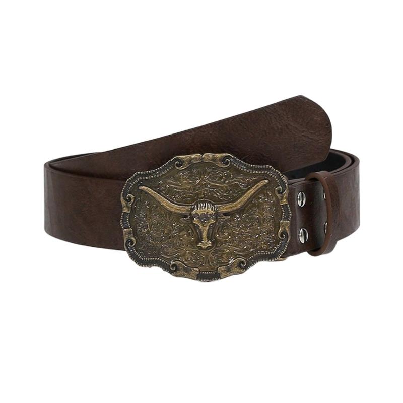 Longhorn Waist Belt Engraved Chain for Cowboy Cowgirl Rock and Roll Punk Classical Belt Waist Chain Sexy Belt