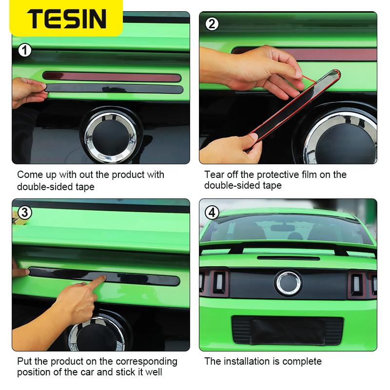 TESIN Car High-position Brake Light Decoration Strip Cover Sticker Trim For Ford Mustang 2010 2011 2012 2013 2014