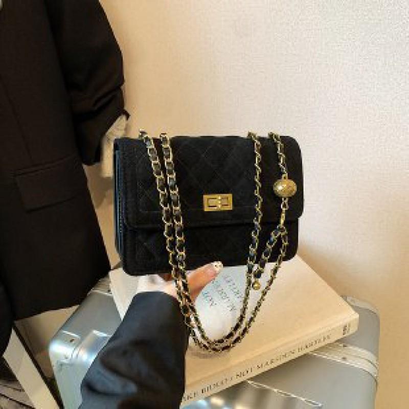 Mini Square Shoulder Bag Women PU Leather Crossbody With Chain Strap Chic Small Handbag Daily Use