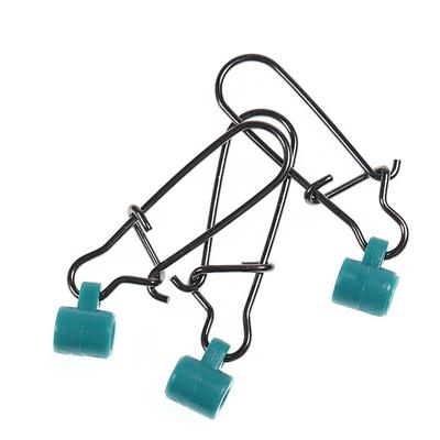 Bimoo 10 pezzi Piombo da pesca scorrevole Testa girevole in plastica verde con gancio forte Moschettone da pesca Accessori per collegare la lenza