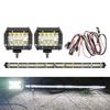 2 in 1 4x4 Off Road LED Light Bar Pods 4inch 21inch Remote Control Cable Group Fog Driving Work Light For Auto ATV Truck Jeep