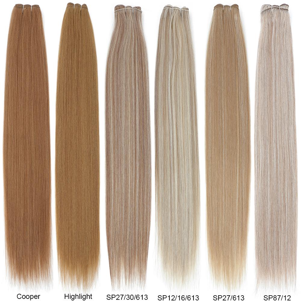 30 Inch 200g Straight Hair Bundles Bio Synthetic High Temperature Fiber Piano Blonde Red Hair ExtensionsHair Weaving Full to End