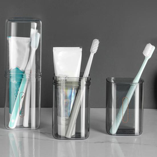 Travel Wash Cup Portable Toothbrush Cup Detachable Mouthwash Cup Leak-Proof Toiletries Storage Box for Travel Business Trips