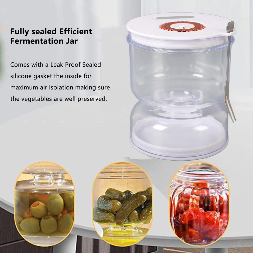 Pickle and Olive Jar with Strainer Flip Anti Slip Leak Proof Hourglass Pickle Juice Separator Jar with Fork for Home