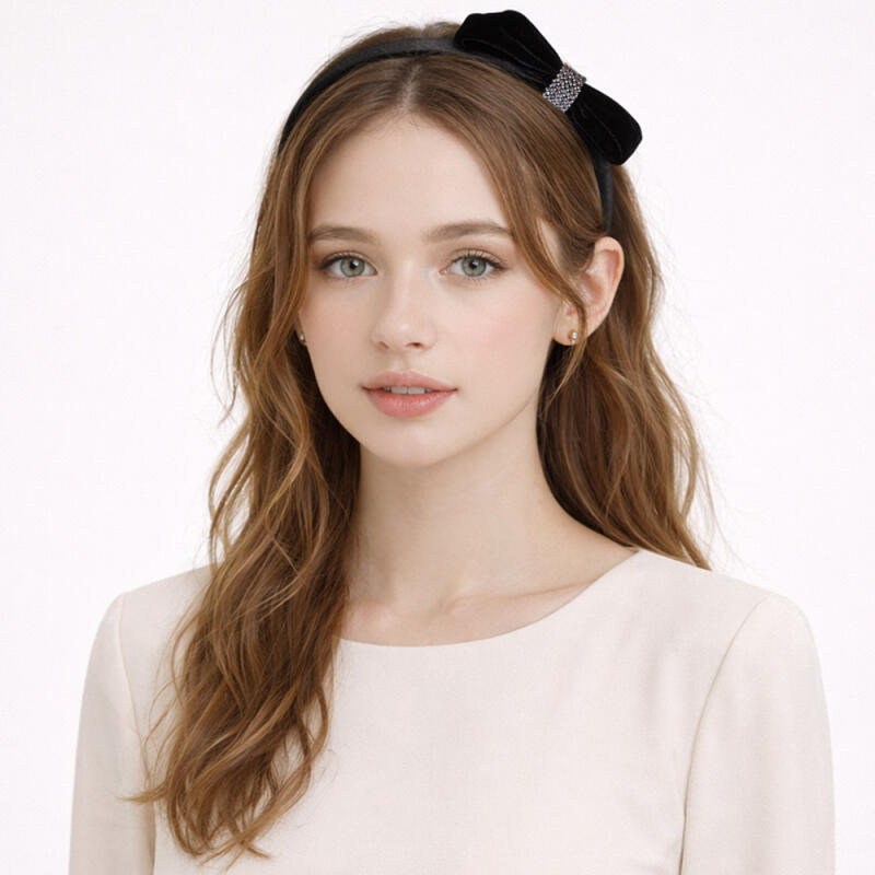 How about a winter velvet ribbon cubic point black headband C94?