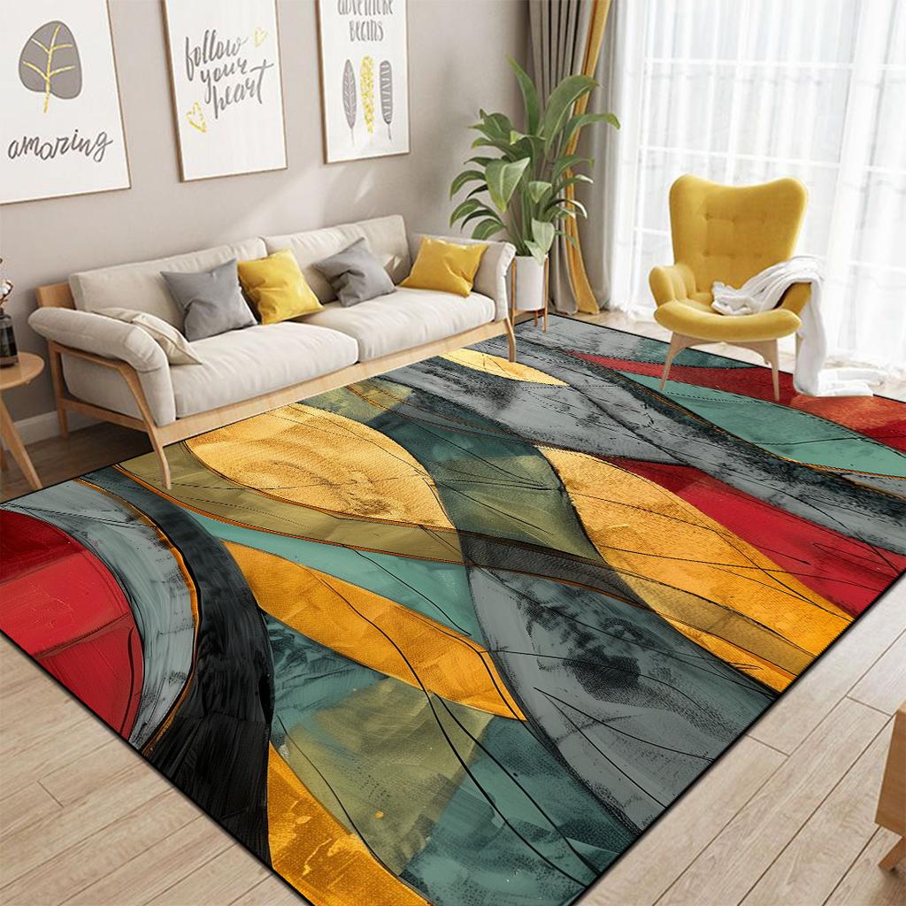 Abstrakter Stil Wohnzimmerteppich Nordische Dekoration Sofa Ins Farbe Teppiche für Schlafzimmer Nachttisch Große Größe Moderne Dekoration Bodenmatte für Zuhause