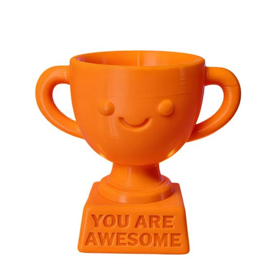 3D Printed Mini Smile Trophy Ornament Desktop Planter And Small Storage Container