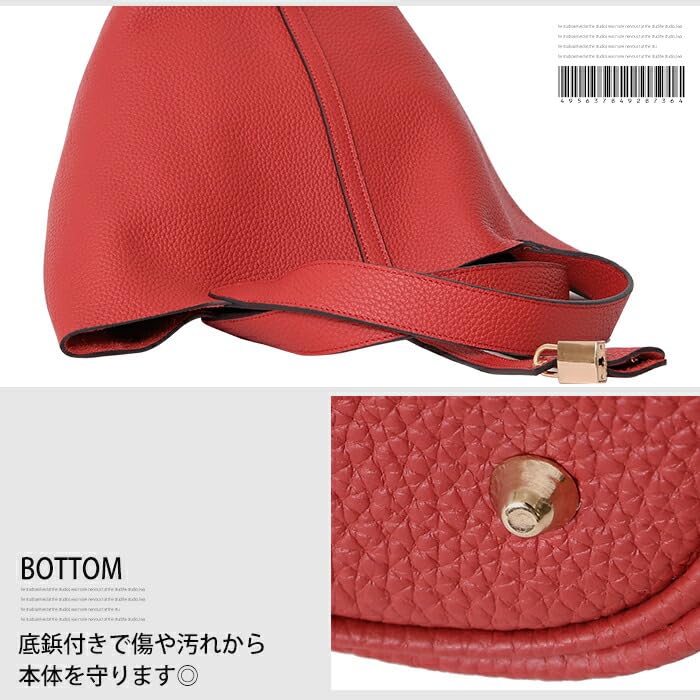 Perenne 10103 Genuine Leather Handbag, Cube Shape, Medium, No Dividers, Women's, Dark Navy