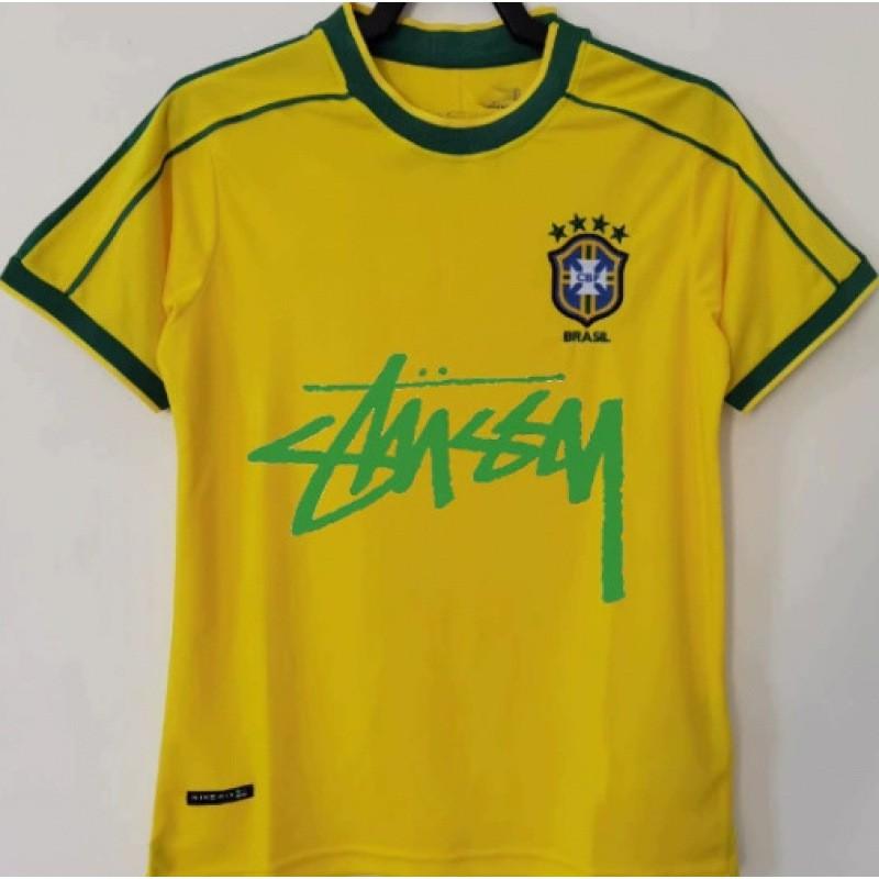 Maglia da Calcio Signature Stussy Retro Brasile Argentina Portogallo Maglia da Allenamento Calcio Uomo Donna Manica Corta