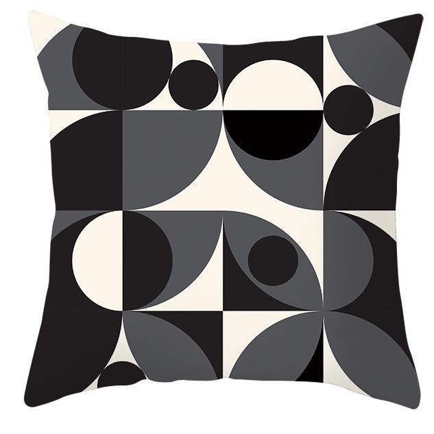 New Simple Black and White Plain Pillowcase Geometric Home Cushion Cover