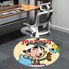 Mr Bean, Chair Mat Round Rug Office Carpet, Machine Washable, Non Slip, Suitable for Living Rooms, Bedrooms