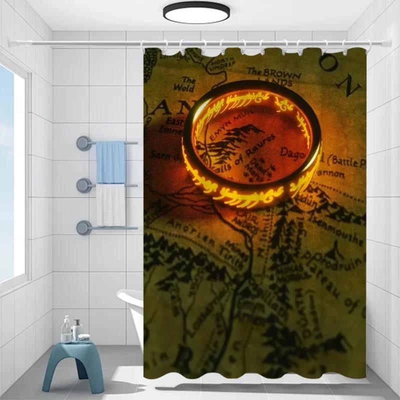 

Bathroom Shower Curtains For Houses Rooms The Lord Of The Rings Bath Curtain Folding Partition Accessories Bedrooms Quarto Home W60H190(CM)-1 Pcs