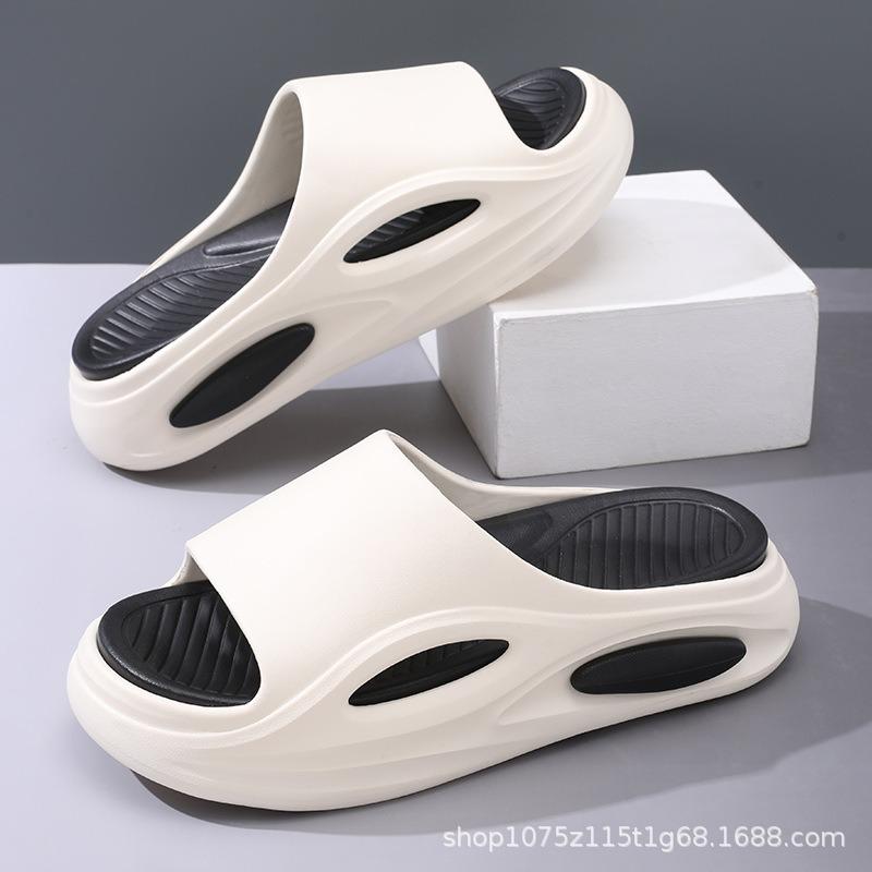 Slippers New Summer Men's and Women's Thick-bottomed Non-slip Heightening One-word Drag Casual Fashion Soft-bottomed Beach Cool Slippers