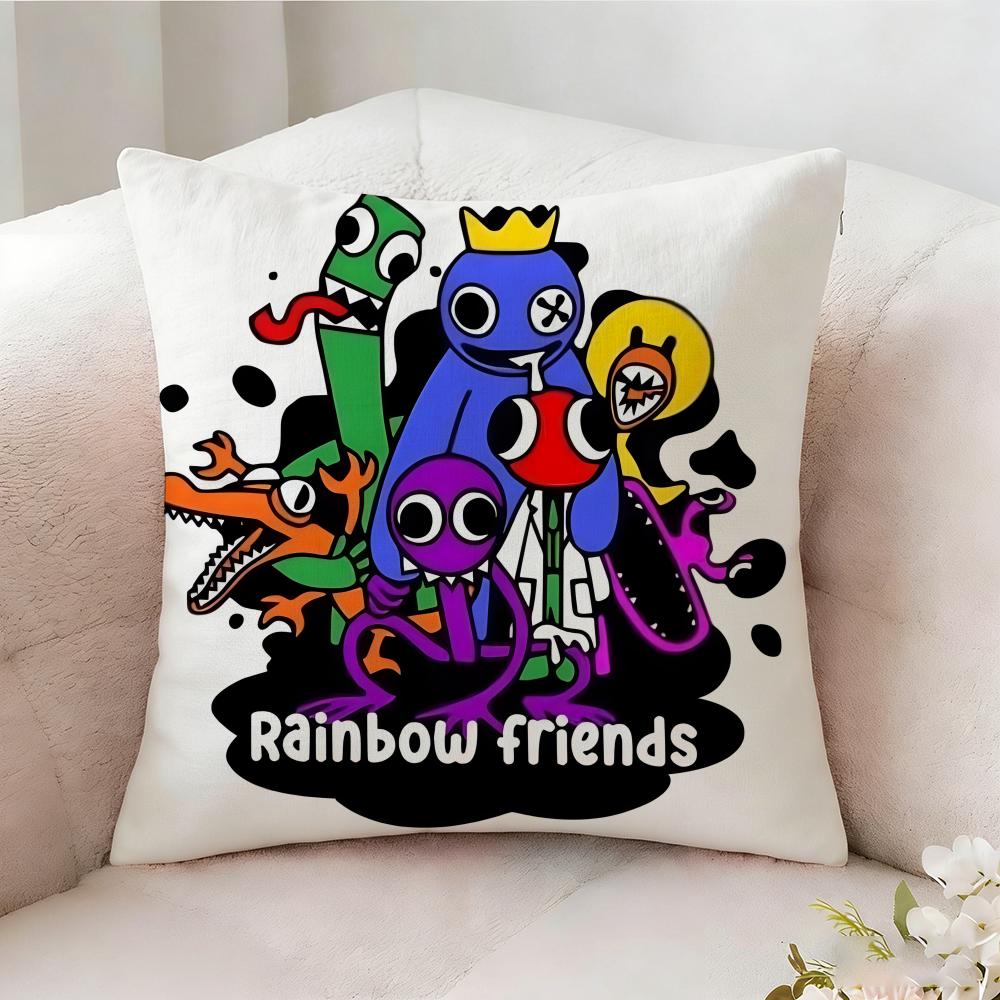 Rrainbow Anime Friends Pillow Case Pillowcase Doublesided Printed Sofa Cushion Bedroom Headboard Pillow