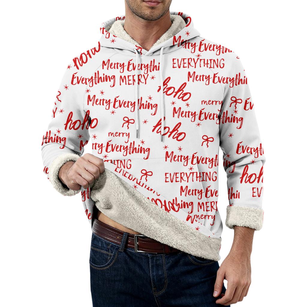 Men's Casual Long-Sleeve Fleece Hoodie With Pockets