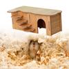 Hamster House Climbing Ladder Natural Cave Small Pet Hideouts for Syrian Hamster Easy to Assemble Habitat Decors