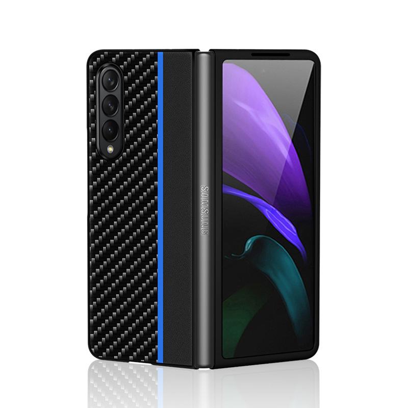 For Samsung Galaxy Z Fold4 Case Ultra Thin Fiber Texture Luxury Leather Fold 4 Shockproof Cover