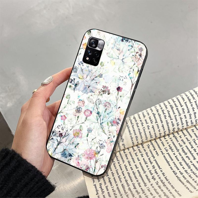 Flower Leaf Art Painting Phone Case For Xiaomi Redmi note 13 12 Pro 11S 11 10 Pro 10S 12S Redmi 13 10 13C