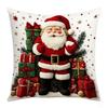 Cartoon Snowman 2D Pillow Cover, Flat Printing Christmas Decoration for Sofa Cushion Cover Home Living Room Decor