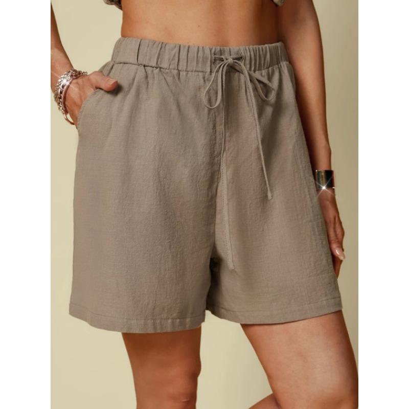 

GMXIA Женские модные повседневные брюки с однотонным принтом и высокой талией и капри XXXL хаки