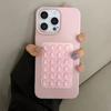 Luxury 3D Suction Cup Stand Litchi Pattern Phone Case For iPhone17 16 15 14 Plus 13 12 11 Pro Max XR X XS Soft Shockproof Cover