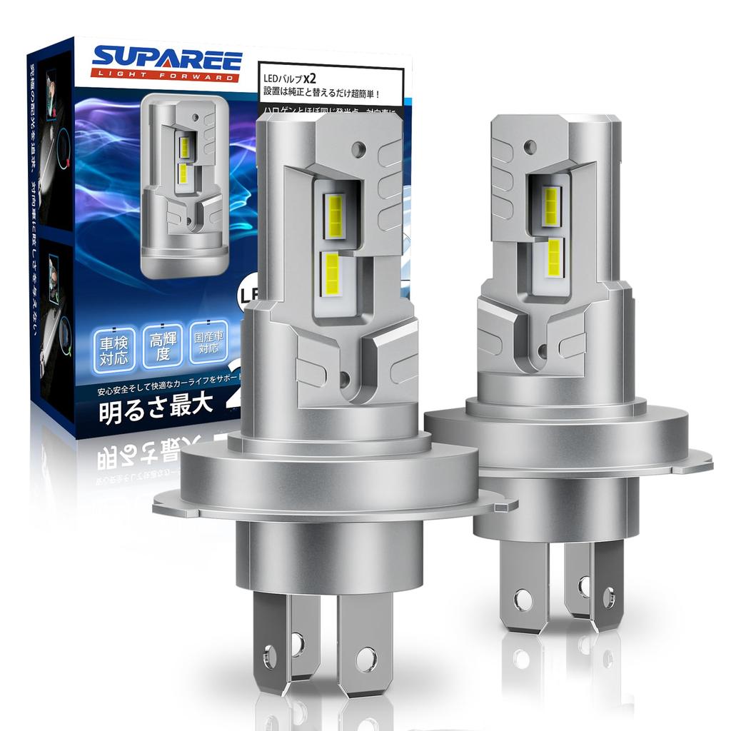 SUPAREE H4 LED Headlight, Compatible with Vehicle Inspection, Integrated, Explosive Light, HI/LO Switching, High