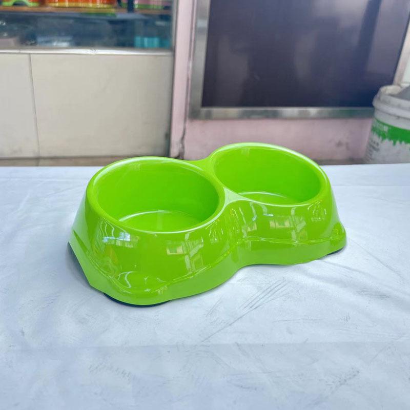 Melamine Oblique Mouth Pet Bowl for Cats and Dogs - Double Bowl with Neck Protection