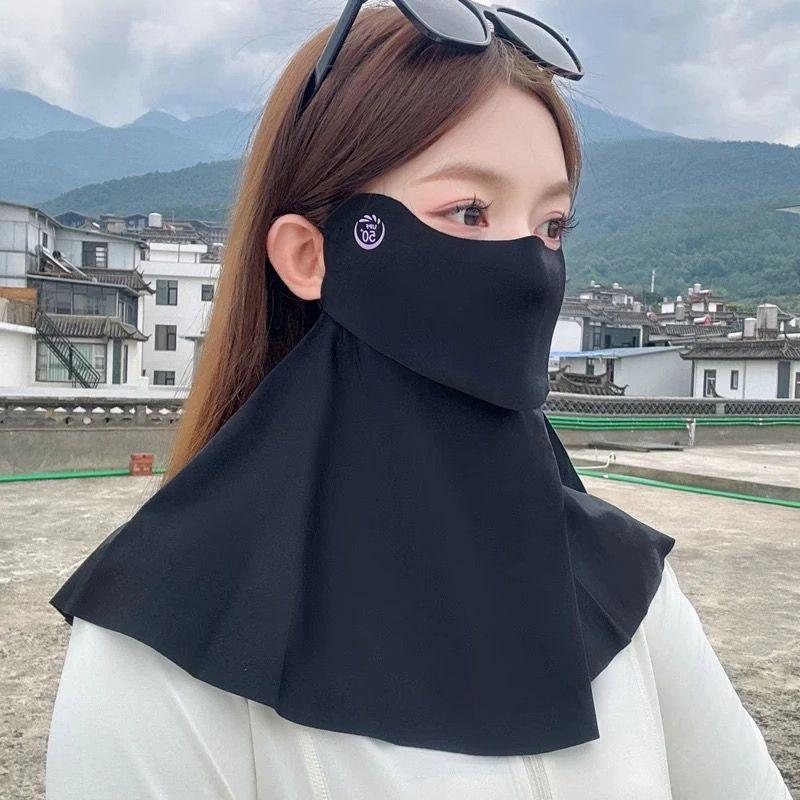 

Summer Neck Uv Protection Face Cover Solar Cycling Mask Men S Bicycle Mask Ice Silk Drive Uv Protection Face Cover Sun Resistant чорний