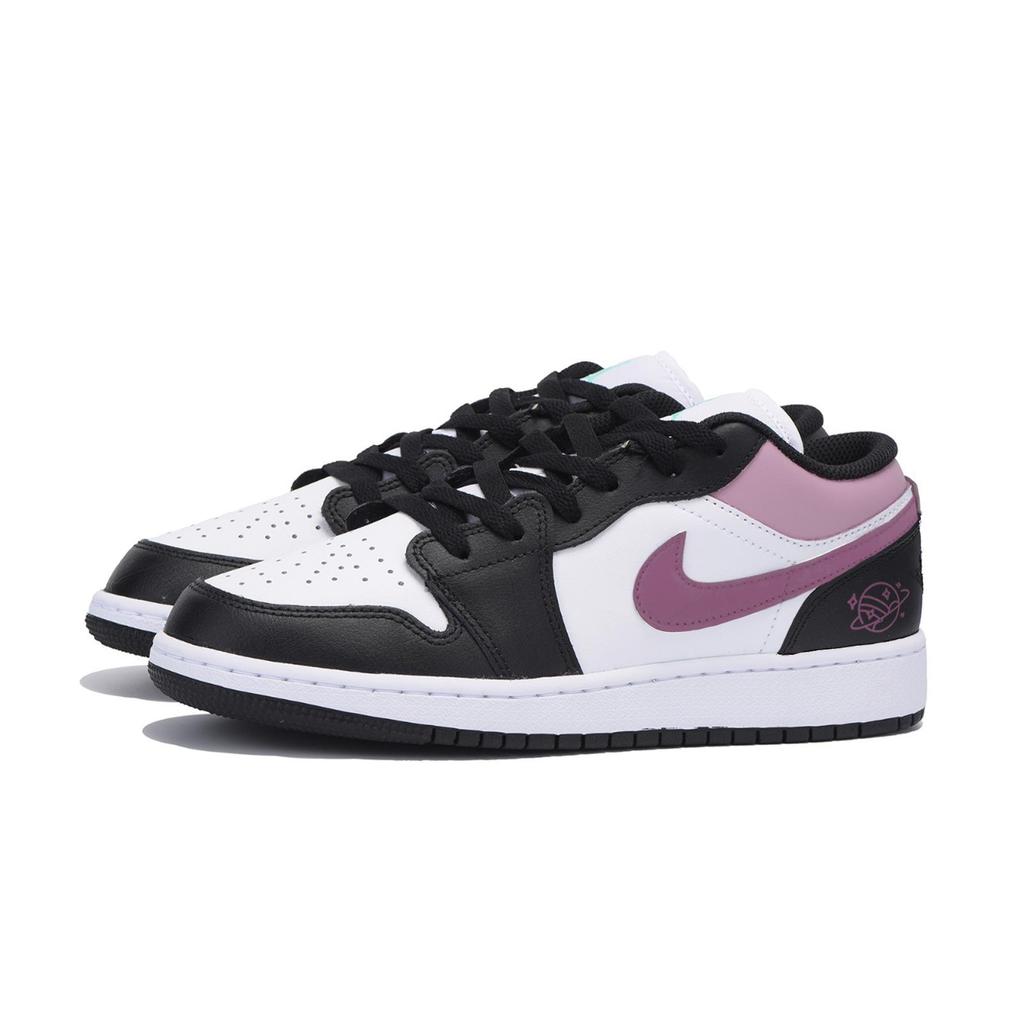 Jordan Air Jordan 1 Abrasion Resistant Slip Resistant Low top Vintage Basketball Shoes Men's Black White Pink 553558-131(Team85-)