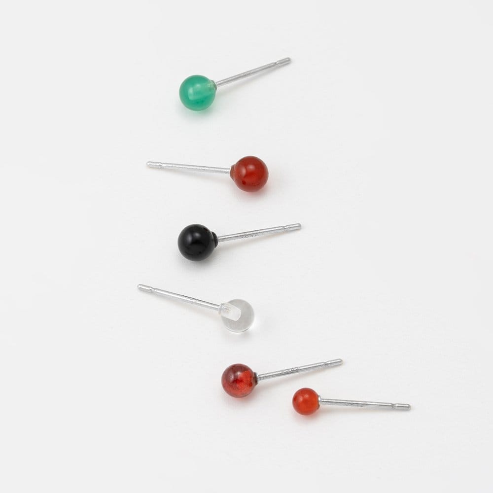 (Silver 925) Jamstone Simple Earrings Ec3242 Type 6