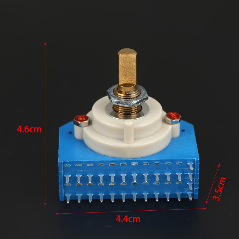 

1/2PCS High End Copper Axis Band Switch Fan-Shaped Multi-Channel Switch 2-Pole 12 Level Dual Blade Level Conversion Switch