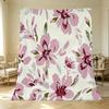 Lightweight Flannel Blanket Soft Warm Floral Home Throw, Versatile for Halloween, Christmas & Daily Use