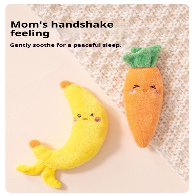 1/2PCS Baby Soothing Toy Plush Fruit Doll Infant Anti Startle Sleep Aid Holding Ring Newborn Comfort Toy
