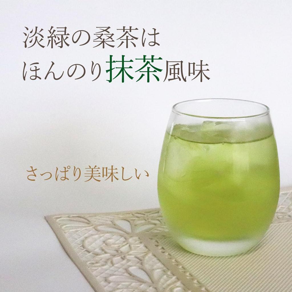 Wakuwakuen Zielona Herbata Morwowa w Torebkach (60 torebek herbaty) Wyprodukowano w Japonii, Herbata z proszku z liści morwy, Zielona herbata, Torebki herbaty, Bez kofeiny, Organiczna,