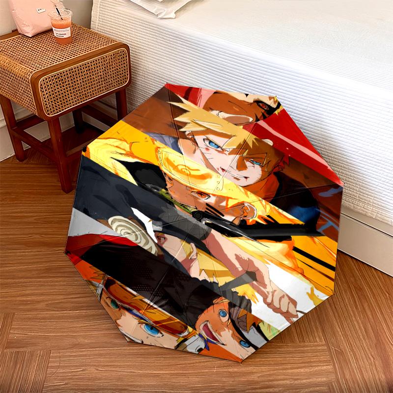 1 PC Automatic Folding Umbrella - Naruto Evolution Pattern Portable Foldable Design With 8 Ribs Christmas Birthday Gifts
