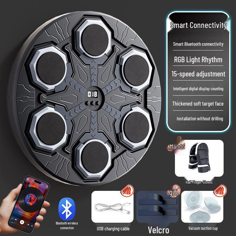 Children's Music Boxing Trainer: Wall-Mounted Target & Gloves - Perfect Birthday Gift for Boys & Home Exercise.